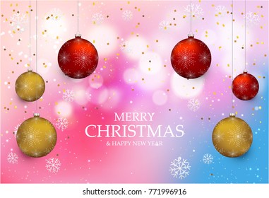 Christmas light vector background. Card or invitation