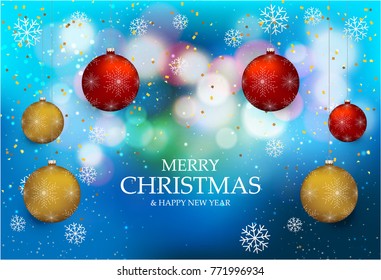 Christmas light vector background. Card or invitation
