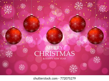Christmas light vector background. Card or invitation