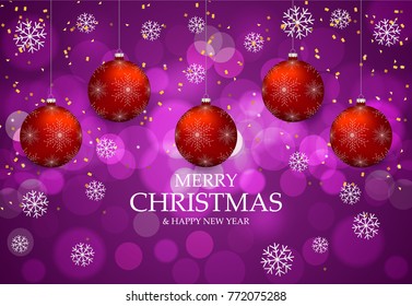 Christmas light vector background. Card or invitation