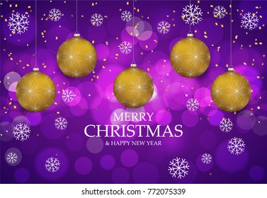 Christmas light vector background. Card or invitation