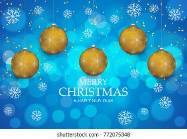 Christmas light vector background. Card or invitation