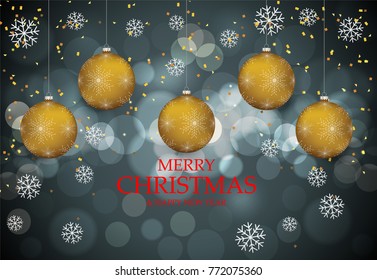 Christmas light vector background. Card or invitation
