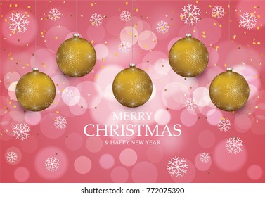 Christmas light vector background. Card or invitation