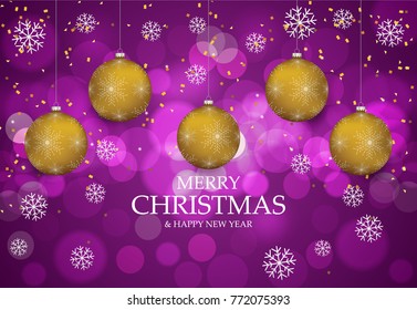 Christmas light vector background. Card or invitation