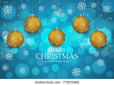 Christmas light vector background. Card or invitation