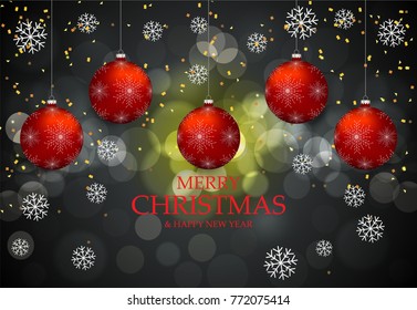 Christmas light vector background. Card or invitation