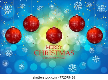 Christmas light vector background. Card or invitation