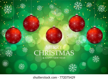 Christmas light vector background. Card or invitation