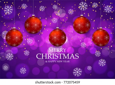Christmas light vector background. Card or invitation