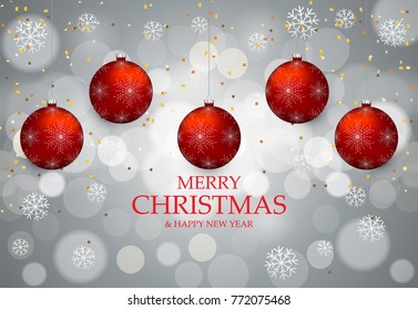 Christmas light vector background. Card or invitation