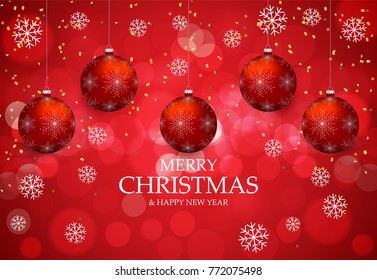 Christmas light vector background. Card or invitation