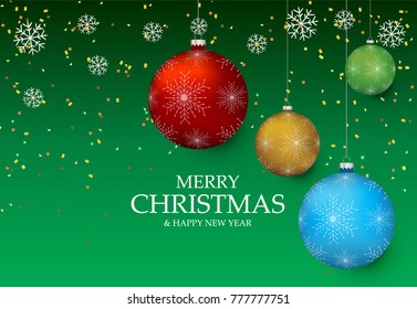 Christmas light vector background. Card or invitation