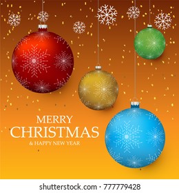 Christmas light vector background. Card or invitation