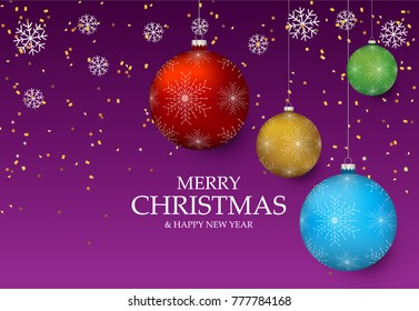 Christmas light vector background. Card or invitation