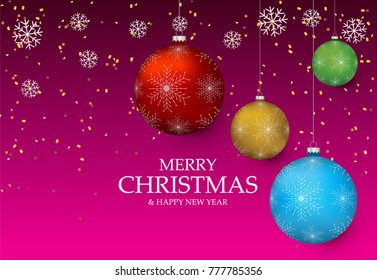 Christmas light vector background. Card or invitation