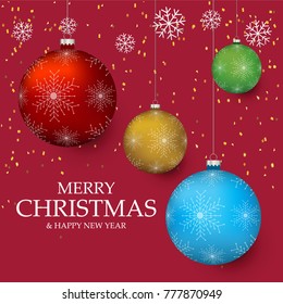 Christmas light vector background. Card or invitation