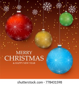 Christmas light vector background. Card or invitation