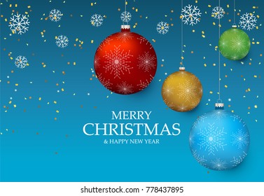Christmas light vector background. Card or invitation