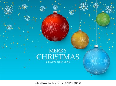 Christmas light vector background. Card or invitation