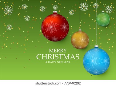 Christmas light vector background. Card or invitation