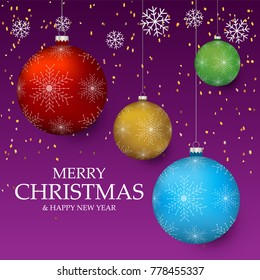 Christmas light vector background. Card or invitation