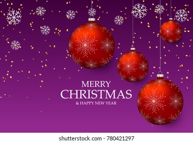 Christmas light vector background. Card or invitation