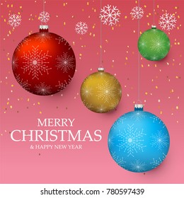 Christmas light vector background. Card or invitation.