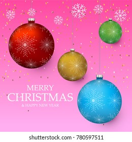 Christmas light vector background. Card or invitation.
