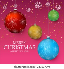 Christmas light vector background. Card or invitation.