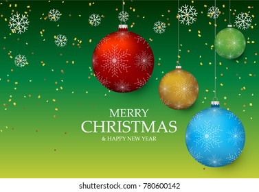 Christmas light vector background. Card or invitation.