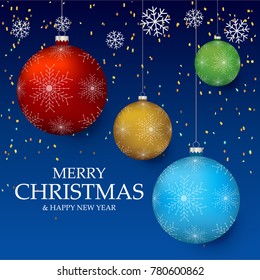 Christmas light vector background. Card or invitation.