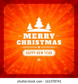 Christmas light vector background. Greeting card or invitation. 