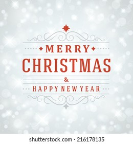 Christmas light vector background. Greeting card design or invitation and holidays wishes. 