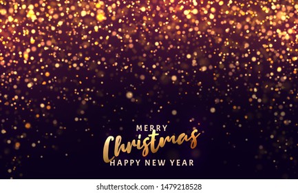 Christmas light vector background. Happy Hew 2020 Year. Sparkling magical dust particles. Xmas card. Vector Illustration. Magic concept. 