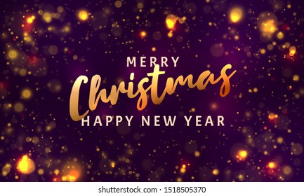 Christmas light vector background. Happy Hew 2020 Year. Sparkling magical dust particles. Xmas card. Vector Illustration. Magic concept. 
