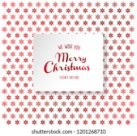 Christmas light vector background illustration with snowflakes and red Merry Christmas text