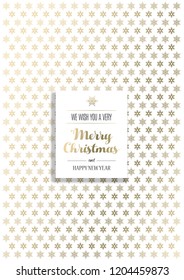 Christmas light vector background illustration with snowflakes and golden Merry Christmas text