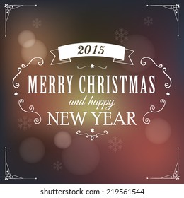 Christmas light vector background. New Year. Christmas typography, handwriting