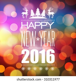 Christmas light vector background.  Typographic poster.