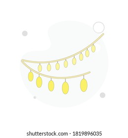 christmas light vector flat illustration on white background
