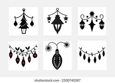 Christmas light vector illustration icons