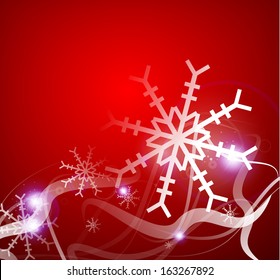 Christmas lightning abstraction - snowflakes and wave lines