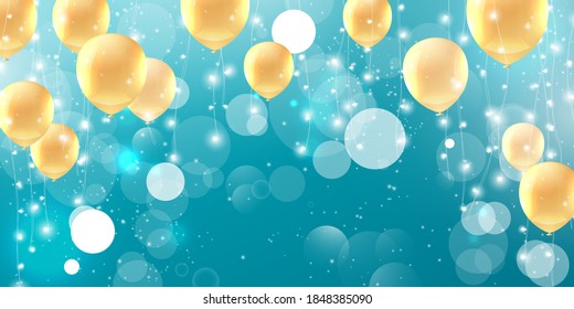 Luces navideñas elemento abstracto que se puede usar decoración de portada de color de fiesta de fondo Globos de color de fondo