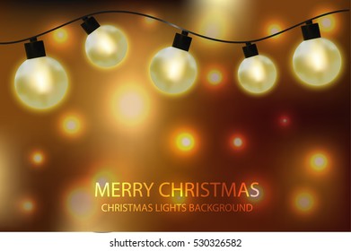 Christmas Lights Background - Vector Design