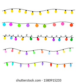 Christmas lights background. Vector illustration.