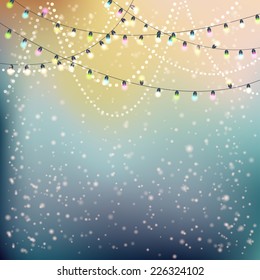 Christmas Lights Background. Vector Illustration, Eps10 