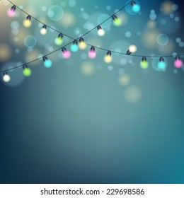 Christmas Lights Background. Vector illustration, eps10 