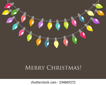 Christmas lights background. Vector illustration