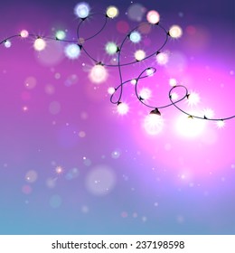 Christmas Lights Background. Vector illustration, eps10